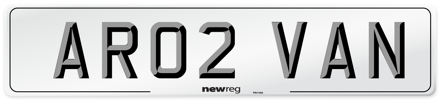 AR02 VAN Number Plate from New Reg